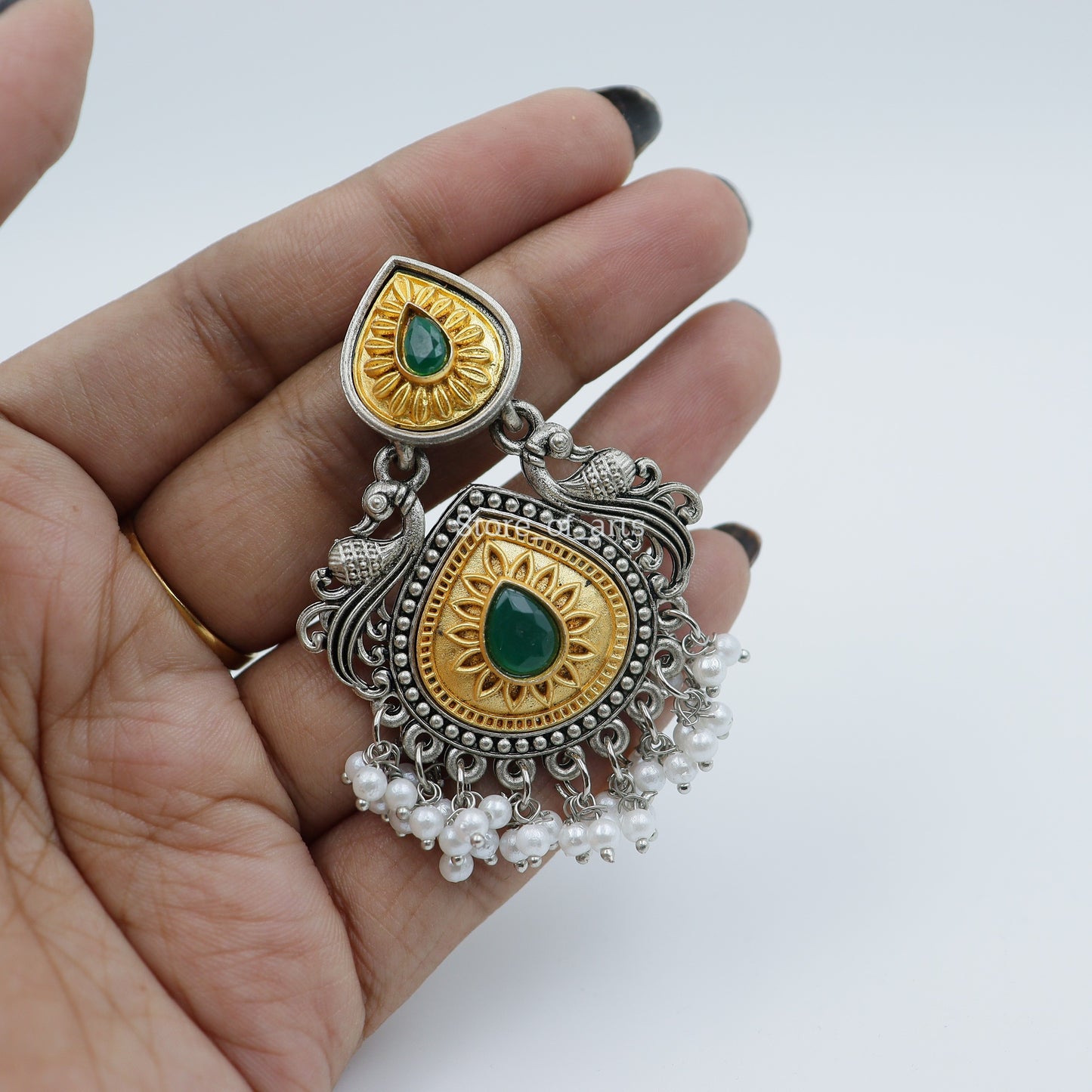 Beautiful Oxidized Gold & Silver Earrings: Radiant Style for Every Woman