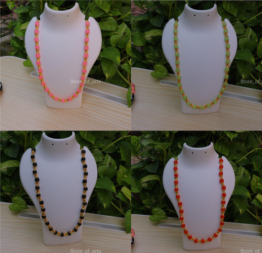 combo set of neckpiece for women/ Mala for women/plain set of 4 different color mala