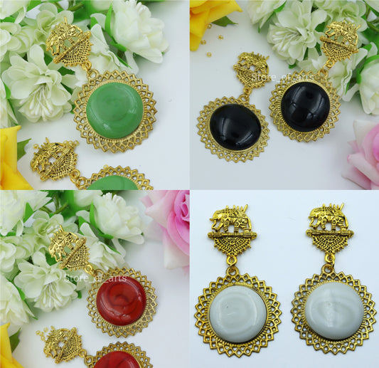 Elegant Elephant Earrings Set for Women - 4 Color Variants