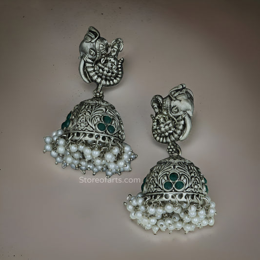 Antique Aura German silver earrings for women