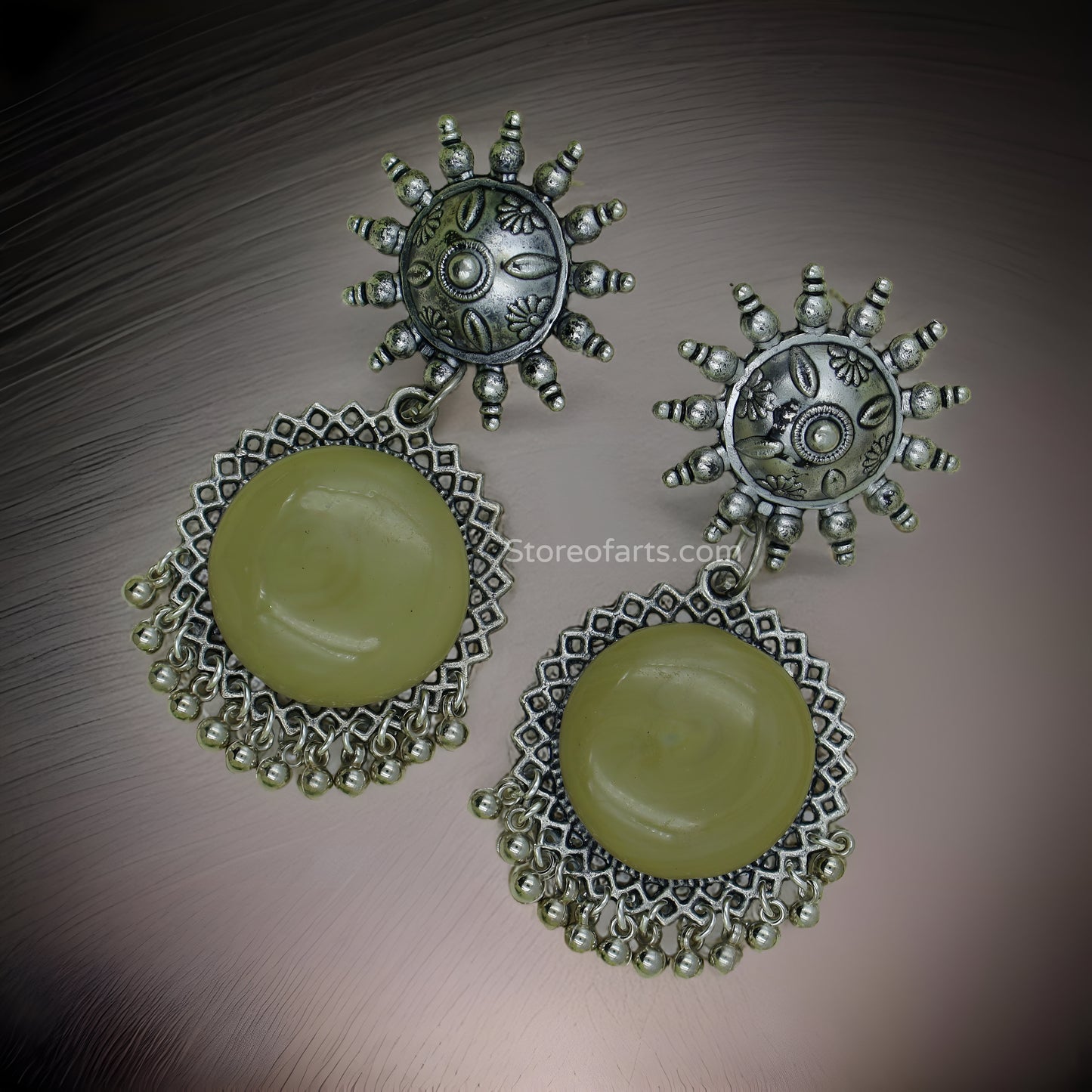 Exquisite Oxidized Stone Earrings - Perfect for Party Wear