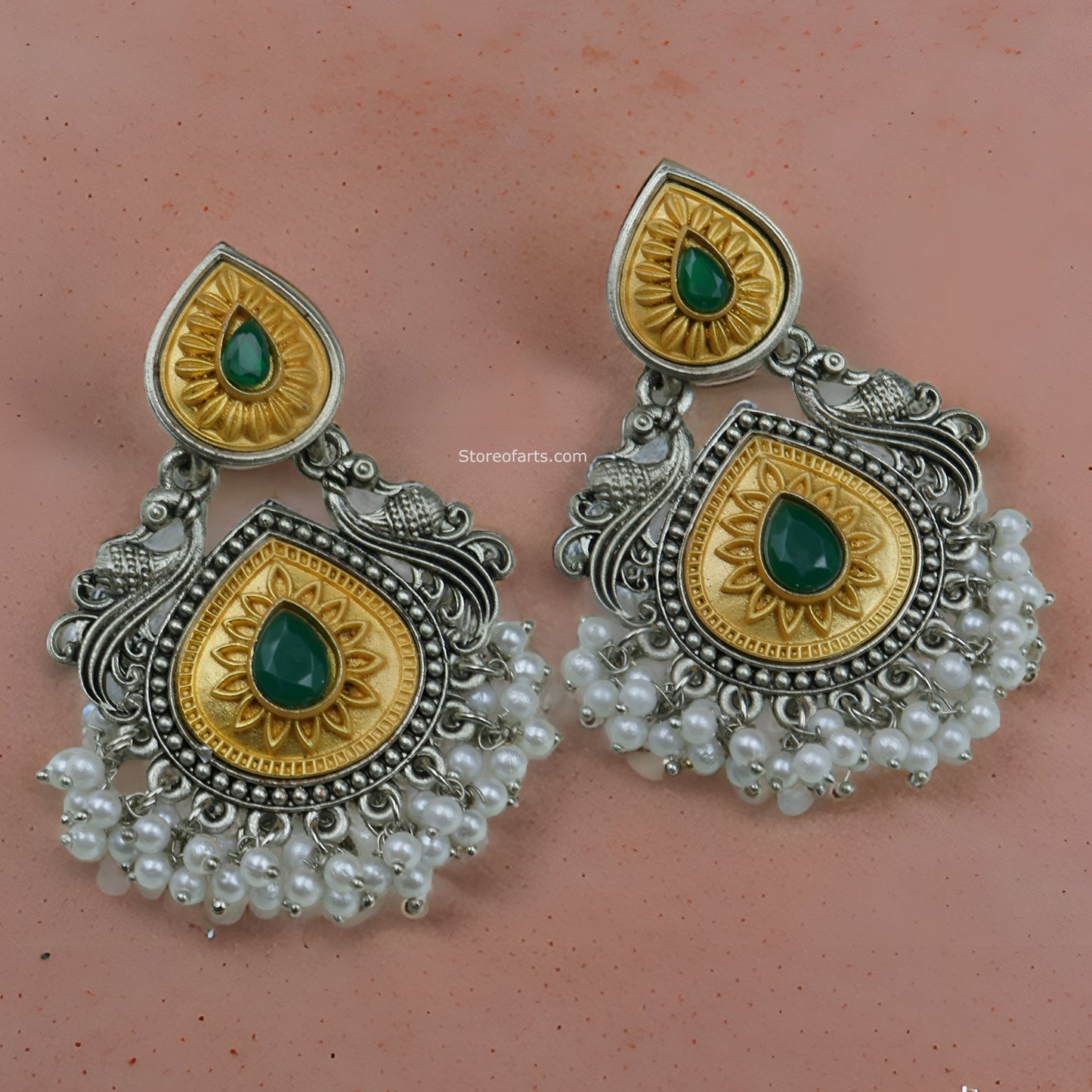 Beautiful Oxidized Gold & Silver Earrings: Radiant Style for Every Woman