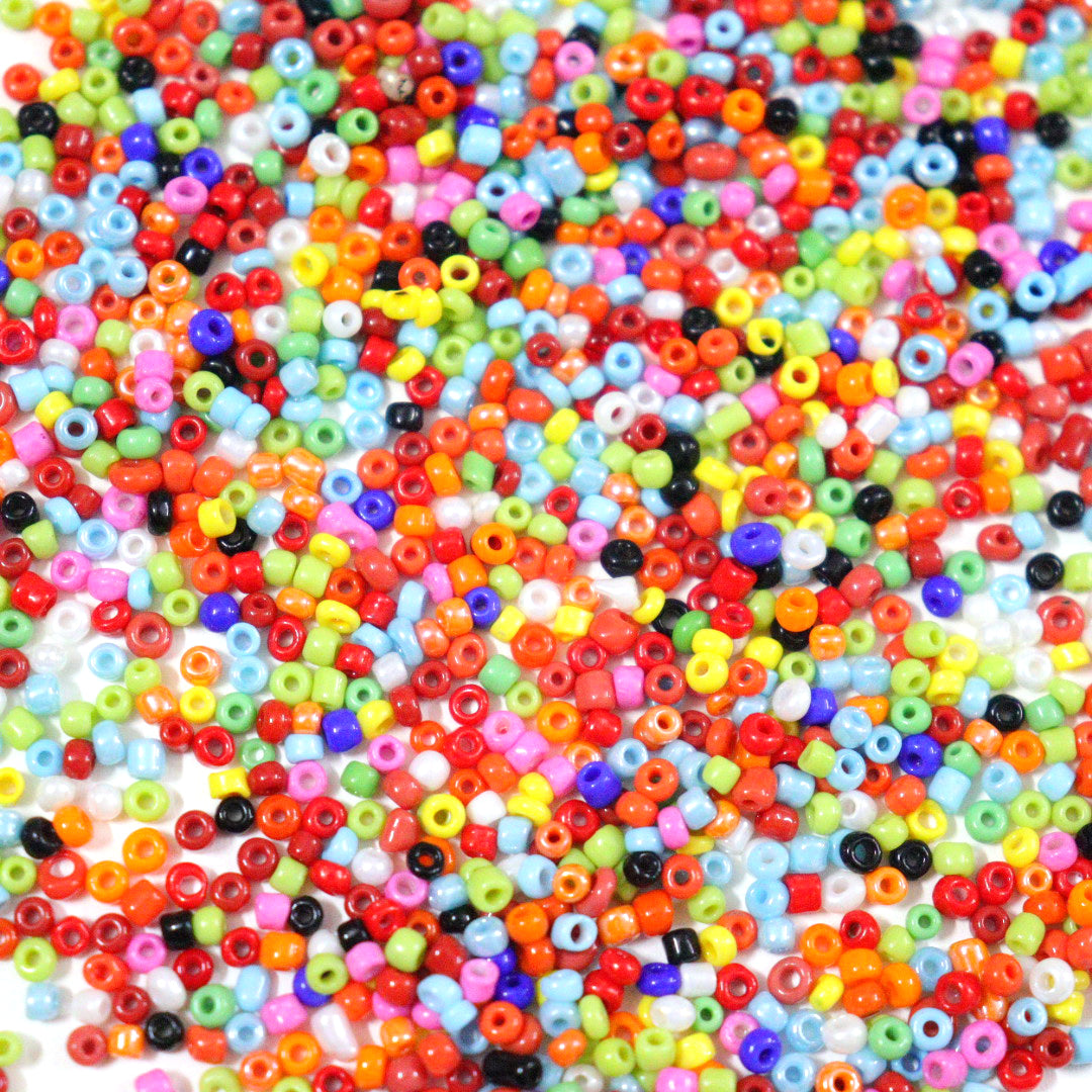 Small Multicolored Glass beads of 2mm (11/0)for Art and craft/ jewelry making/ and DIY craft, 100gm