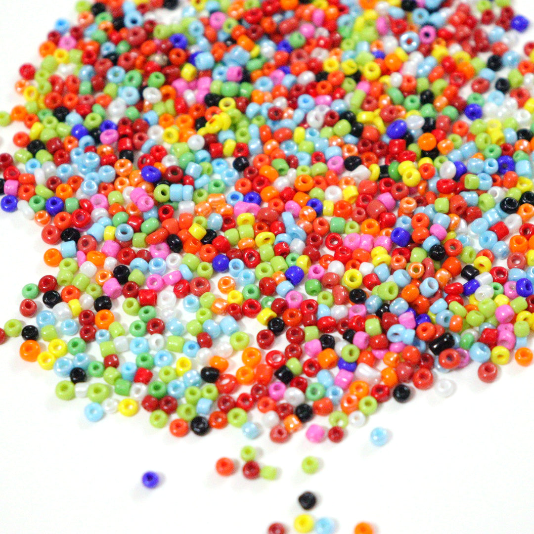 Small Multicolored Glass beads of 2mm (11/0)for Art and craft/ jewelry making/ and DIY craft, 100gm