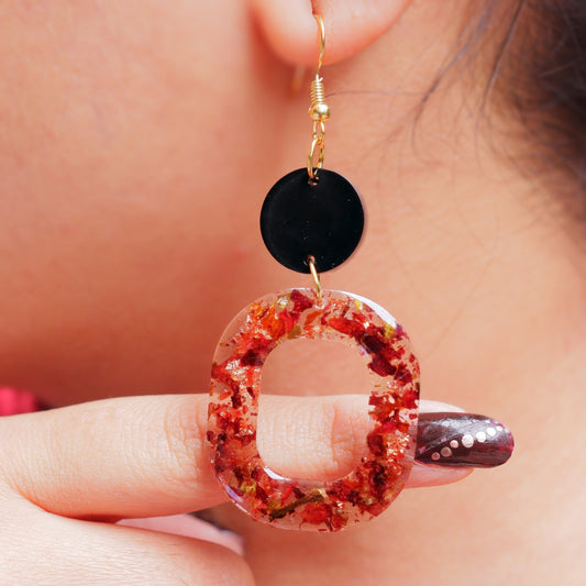 Rose petals handmade earrings for women