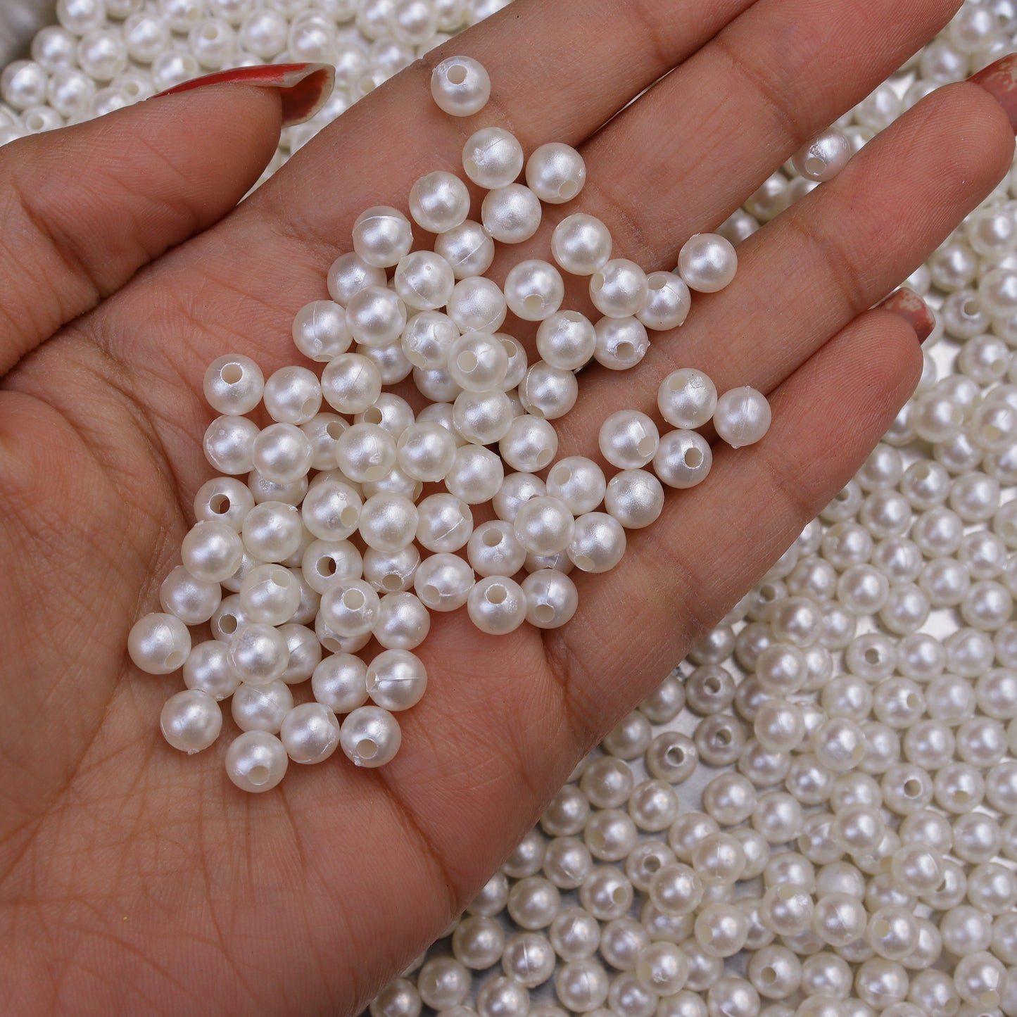 Pearl beads of 6mm for jewelry making, Embroidery work, DIY craft / Pack include 1000pcs